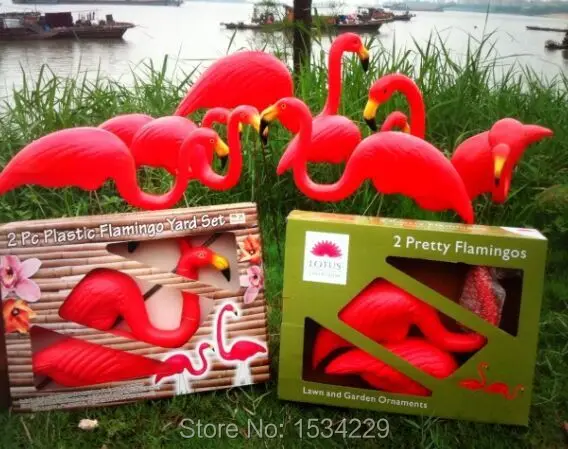 one pairs red plastic lawn flamingos for garden decor garden ... one pairs red plastic lawn flamingos for garden decor garden ...