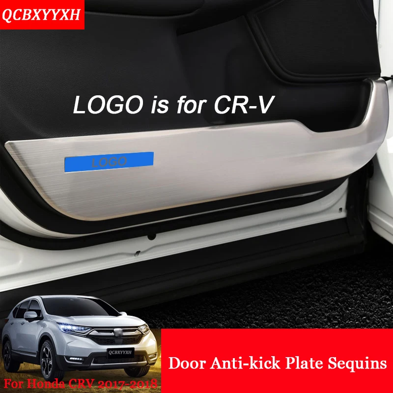 

Car-Styling 4pcs Car Interior Door Protector Side Edge Protection Pad Auto Stickers Anti-kick Mat For Honda CRV CR-V 2017 2018