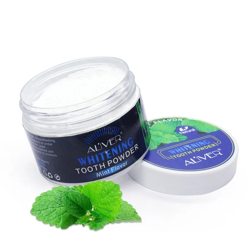 

ALIVER 1pcs Whitening Tooth Powder Citrus Mint Flavor Gum Botanically Clean Remineralizing Teeth-Whitening Fluoride Gluten Free