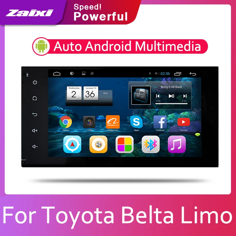 Sale ZaiXi Car Android System 1080P IPS LCD Screen For Toyota Belta Limo 2005~2013 Car Radio Player GPS Navigation BT WiFi AUX 2