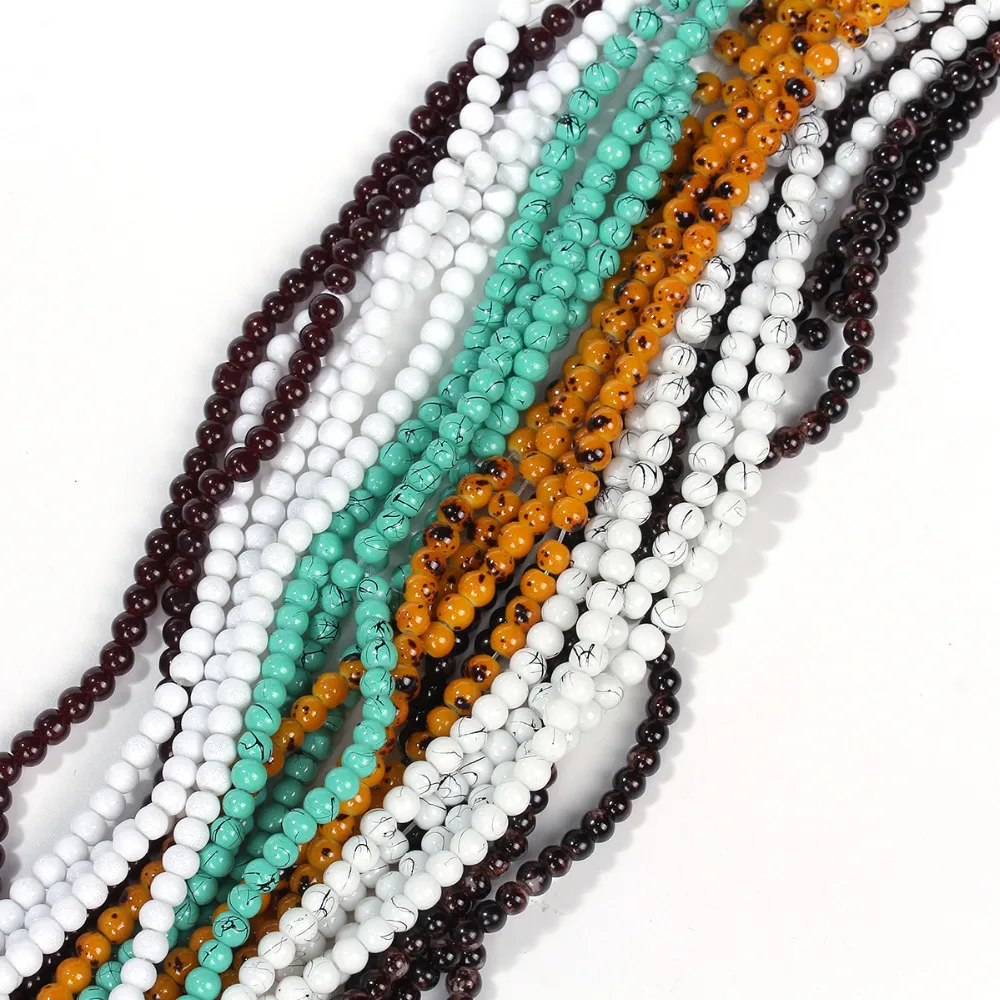 

DoreenBeads 6Strands(about 6x210PCs) Mixed Round Glass Loose Beads 4mm(1/8") 80cm long (B18250), yiwu