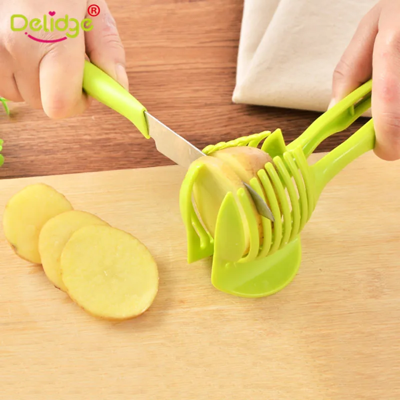 

Delidge 1pc Tomato Slicer Fruits Cutter Stand Tomato Lemon Cutter Utensilios De Cozinha Assistant Lounged Shreadders Slicer