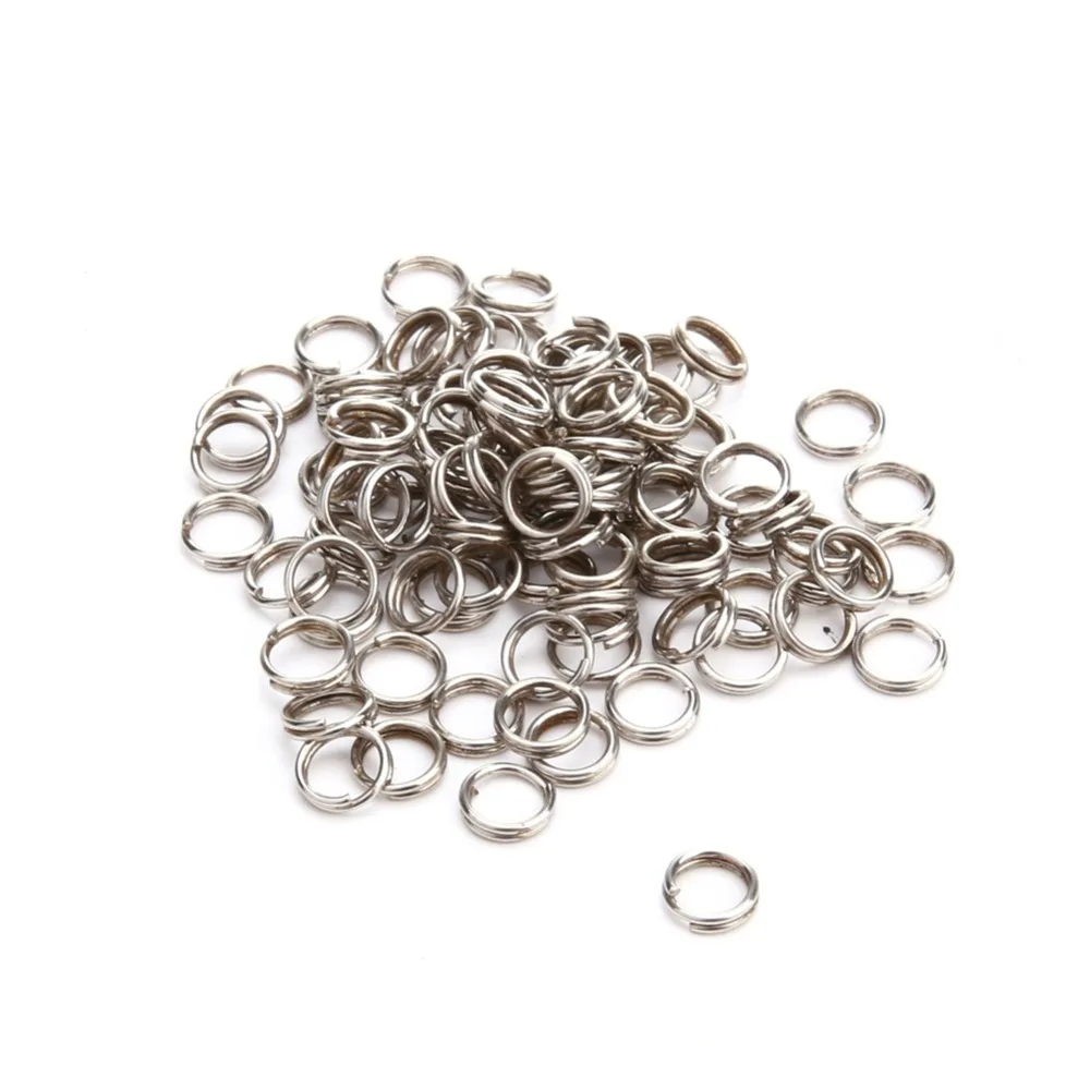   100Pcs/lot 4mm 5mm 7mm Stainless Steel Split Rings for Blank Lures Crank bait Hard Bait Carp Fishing Tools Double Loop 