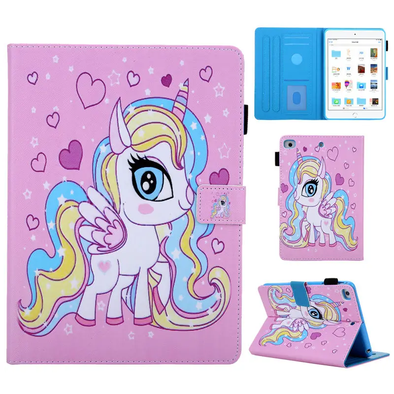 Чехол для iPad Mini 5 Mini5 7," Mini 4 3 2 1 Smart Cover Funda Fashion Cat Print ПУ; кожа; Силикон Мягкая задняя крышка