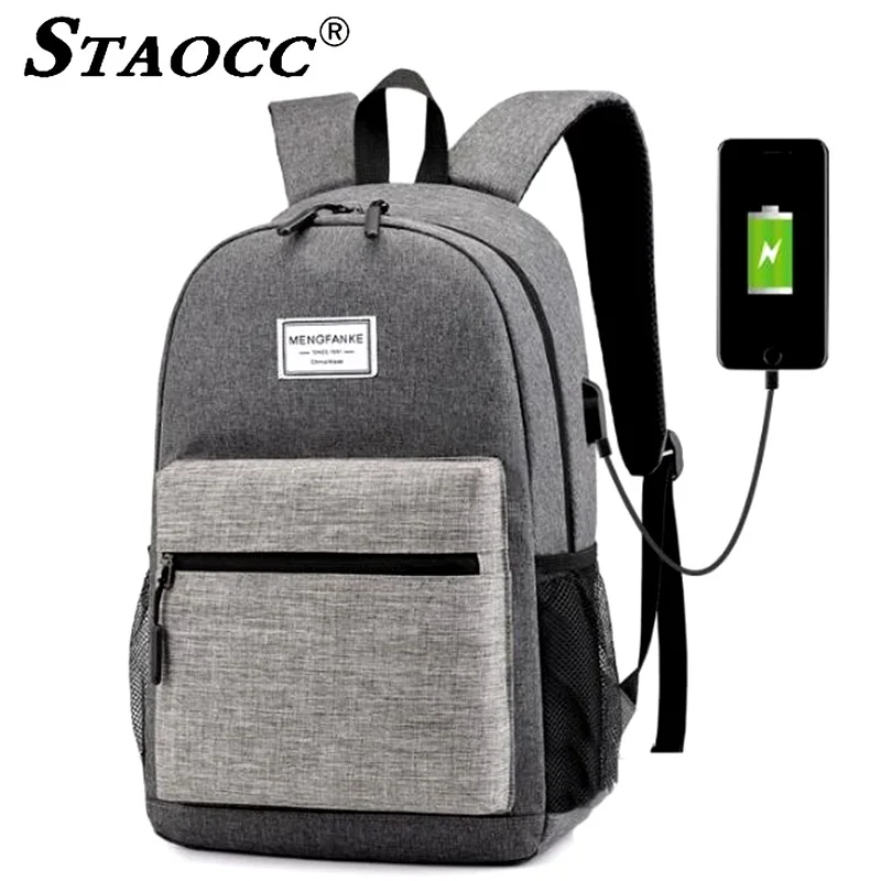 

2019 Laptop Backpack 15.6 Inch USB Charging Women Men Travel Bagpack Mochila Oxford Backpack School Bag For Teens Large Capacity