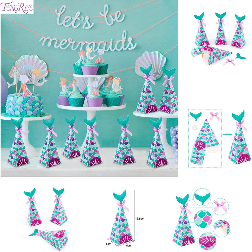 The Little Mermaid Birthday Candy Box Mermaid Party Gift Box Birthday Party Decor Kids Mermaid Wedding Party Supply Baby Shower