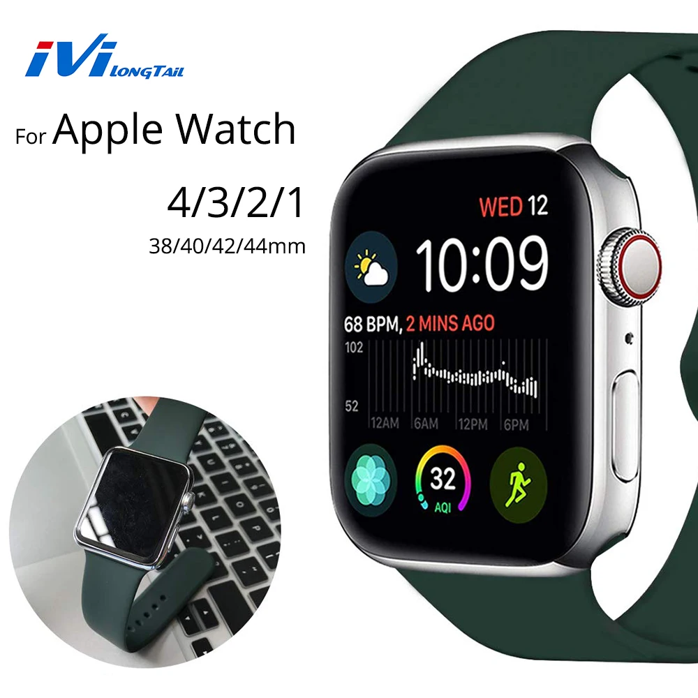 Спортивные силиконовые часы ремешок для наручных часов Apple Watch Series 4/3/2/1 сменный
