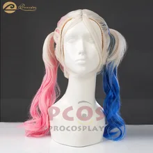 Модный градиентный парик~ отряд самоубийц Харли Квинн косплей розовый и синий мягкий волнистый парик mp002870