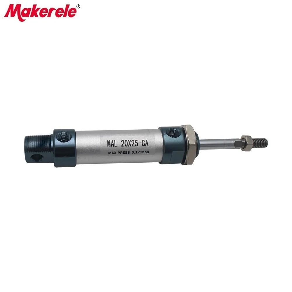 

Double Acting Type Mini Pneumatic Cylinder Aluminum Alloy Cylinder 20 Bore Fishtailing Shape Cylinders MAL20-25-CA