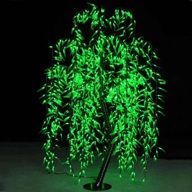 LED Artificial Willow Weeping Tree Light Outdoor Use 945pcs LEDs 1.8m