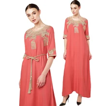 Богемский стиль, женское Макси длинное платье, винтажное платье, туника, мусульманский кафтан, черное повседневное этническое платье, вышивка нитками, халаты 1717