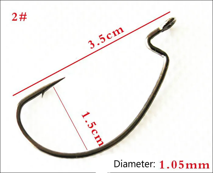 3 упаковки/лот из высокоуглеродистой стали, широкий крючок для живота, мягкие приманки, колючий свинец, острый крючок, червь, Смещенный крючок для приманки, черный крючок для рыбы