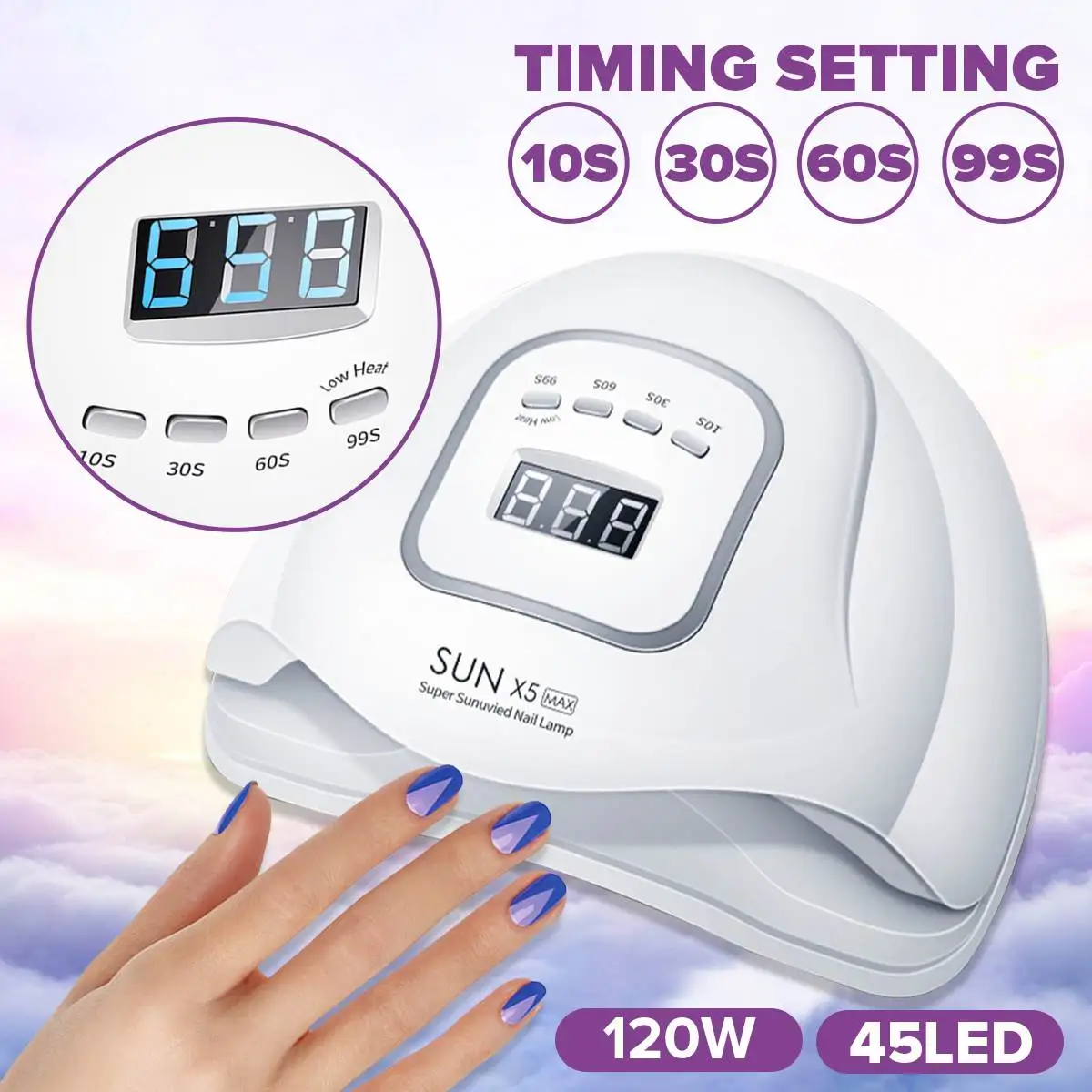 SUNX5 MAX 120W 45 Led Nail UV Light-Curing Lamp Phototherapy Manicure Timer Portable Nail Manicure 110-240V