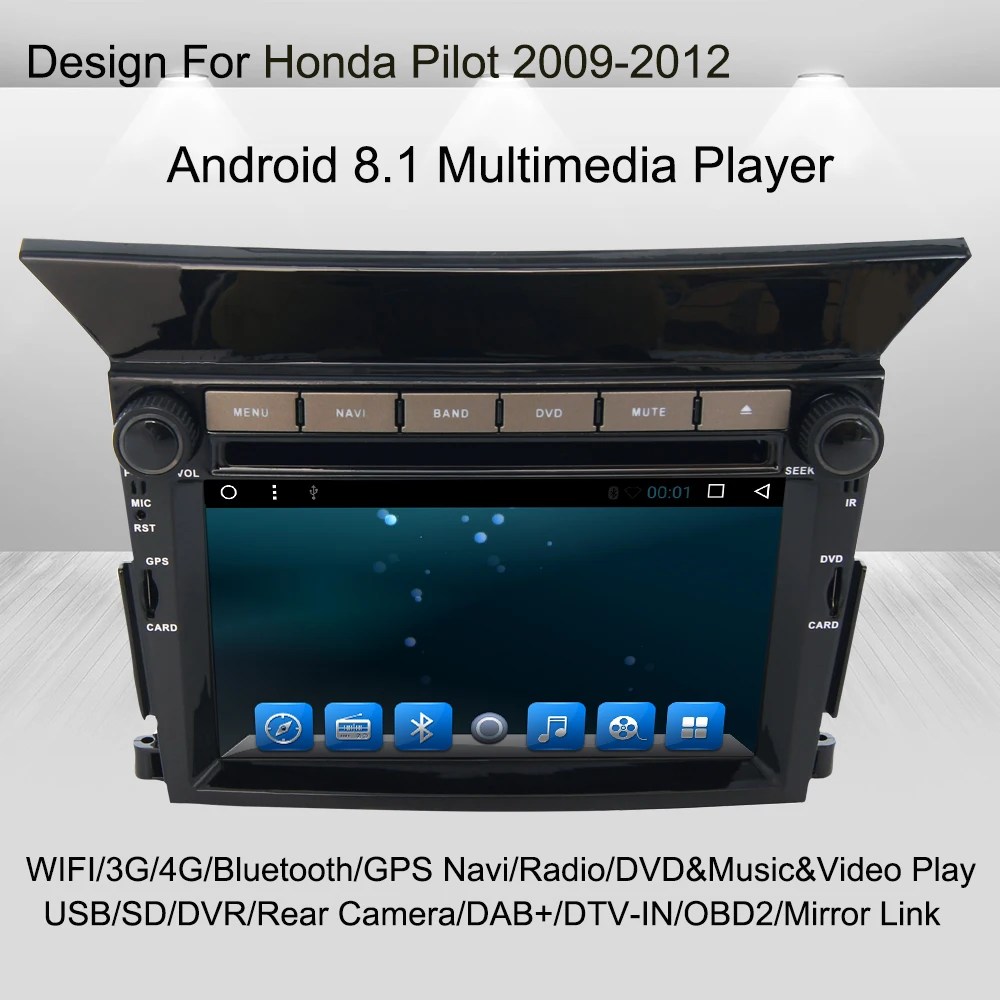 Sale Support Apple Carplay Android 8.1 Car Radio GPS Multimedia Player For Honda Pilot 2009 2010 2011 2012 Auto Navigation Stereo 0