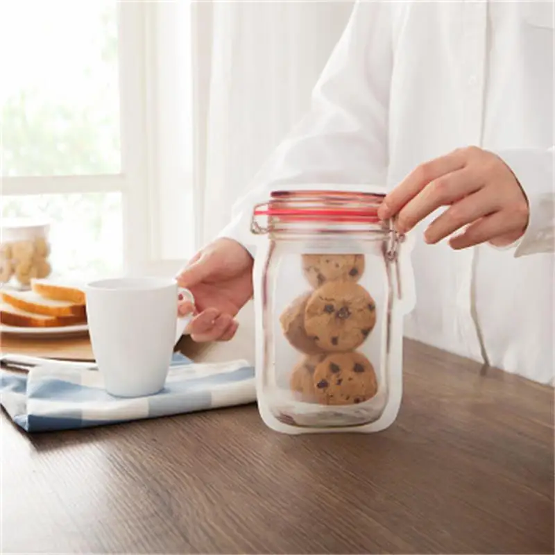 

3or4 Pcs/set Composite Material Food Preservation Storage Bag Biscuit Snack Food Supplement Food Zipper Seal Small Ware