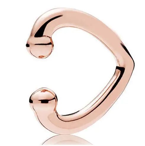 

Authentic 925 Sterling Silver Pan Earring Rose Open Heart Ear Cuff Earring For Women Wedding Gift Europe Jewelry