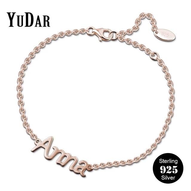 925 Sterling Silver Personalized Name Bracelet Hot Ing 925 Sterling Silver Personalized Name Bracelet Hot Ing Customized Bracelets Gifts For Family Friends S