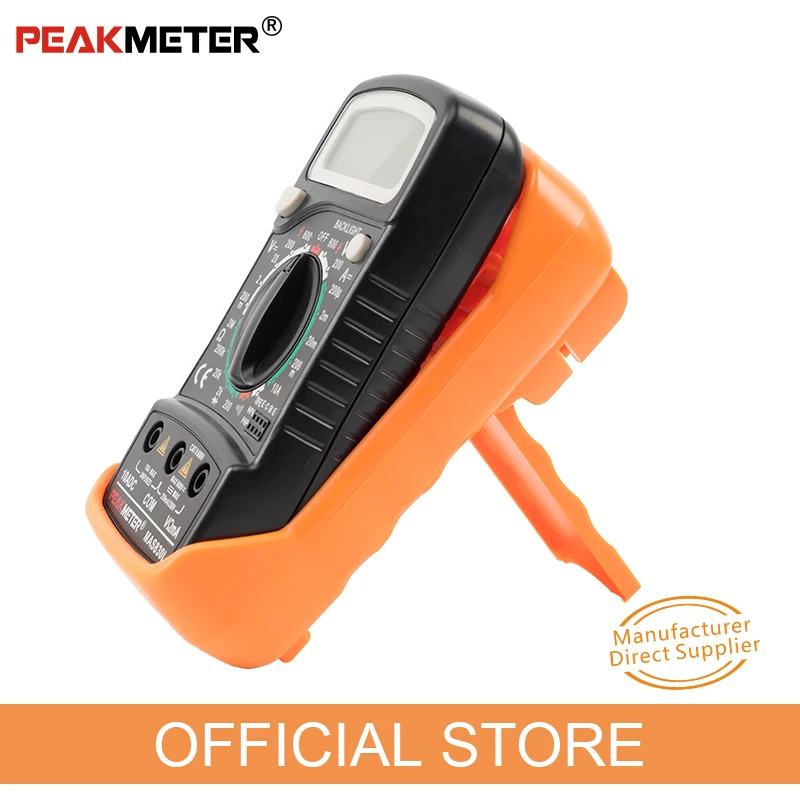 Официальный PEAKMETER MAS830L портативный ручной мультиметр для постоянного или переменного тока Измеритель сопротивления напряжения