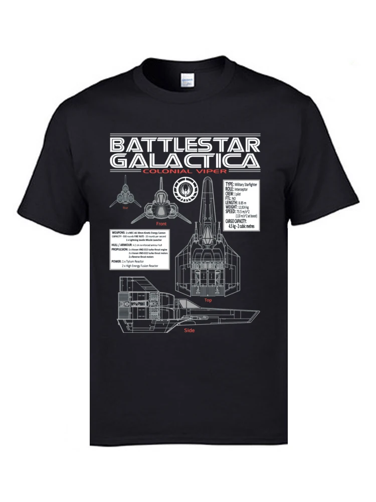 

Starwars Fleet Machine T Shirt Mens Shoot Program Process Men Tshirts BATTLESTAR GALACTICA COLONIAL VIPER Newest Shirt