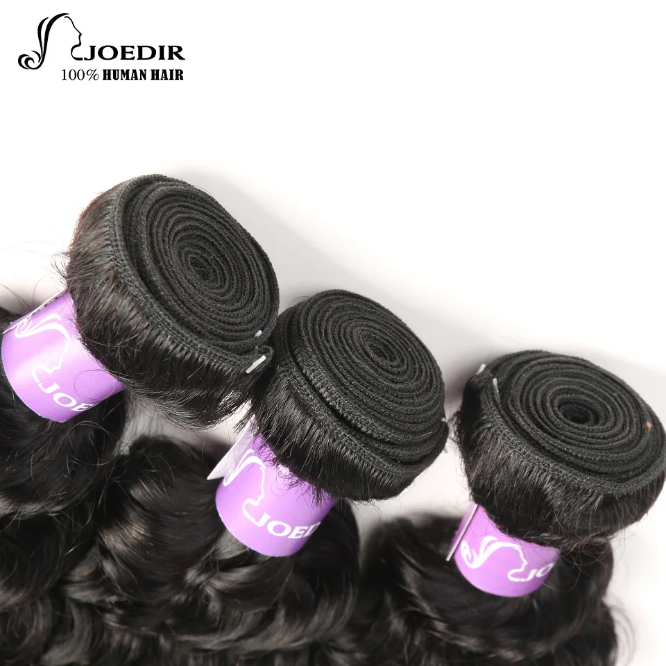 Joedir Brazilian Deep Wave With Closure 100% Human Hair Weave Natural Color Remy Hair 3 Bundles With Free Part Lace Closure Joedir Brazilian Deep Wave With Closure 100% Human Hair Weave Natural Color Remy Hair 3 Bundles With Free Part Lace Closure