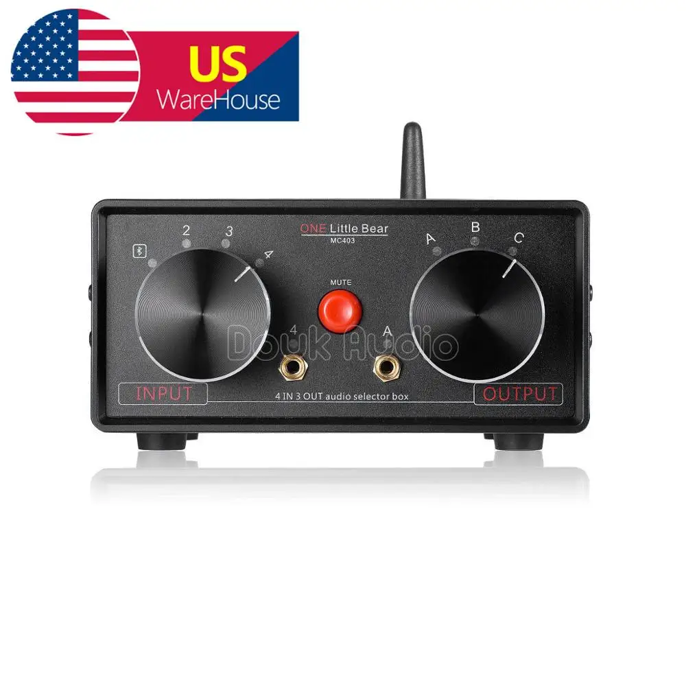 

Nobsound 4-IN-3-OUT Audio Selector Bluetooth Receiver RCA 3.5mm AUX Stereo Switcher Box