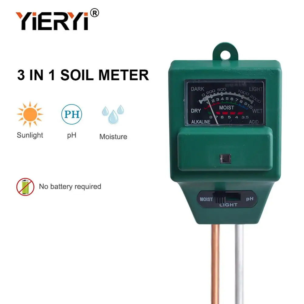 

yieryi 3 in1 Plant Flowers Soil Moisture Light PH Meter Tester High Quality Arrive For Professional Garden