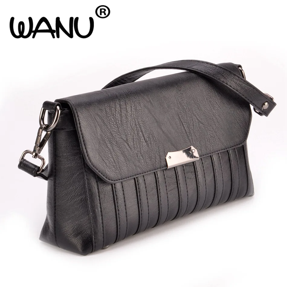 

WANU 2017 FASHION Women Shoulder Bag Sheepskin Leather Female Soft Totes Fashion Crossbody Bags for Mother Wife Ladies Gift