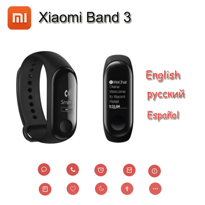 New Original Xiaomi Mi Band 3 Fitness Tracker Smart Bracelet 0.78\