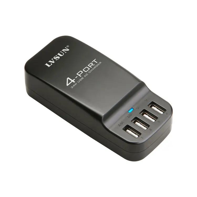Udoli 2 шт./лот 34 Вт 6.8A черный многопортовый настольный USB настенный | Отзывы и видеообзор