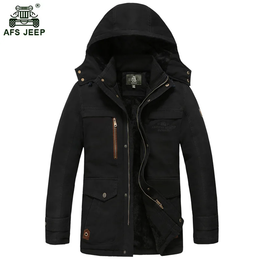 Brand men winter jacket men warm thick fleece branded