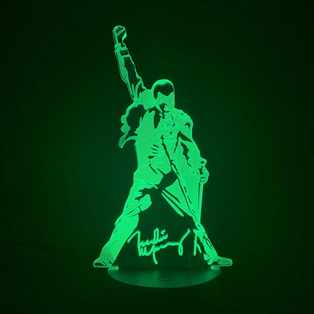 3d Lamp Queen Freddie Mercury Figure Led Night Light Touch Sensor Baby Kids Nightlight for Office R - 33032508767