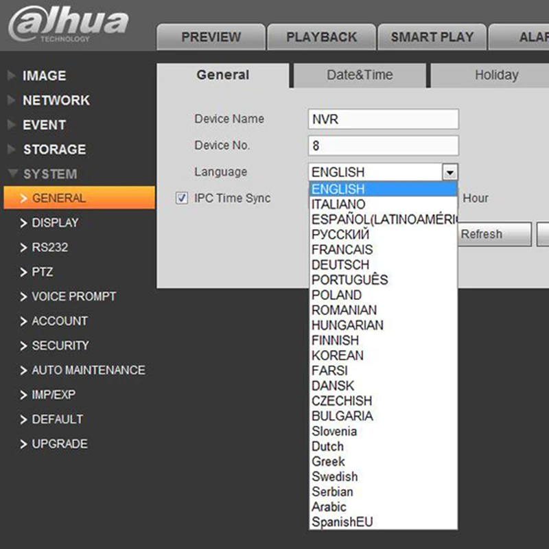Видеорегистратор Dahua P2P NVR 16 каналов 32 канала стандартная поддержка разрешения 4K