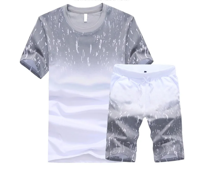 70% OFF 2PCS Summer New Men Shorts Casual Suits Sportswear Mens Clothing Man Sets Tops+Pants Male sweatshirt Men Brand T Shirt Set 4XL