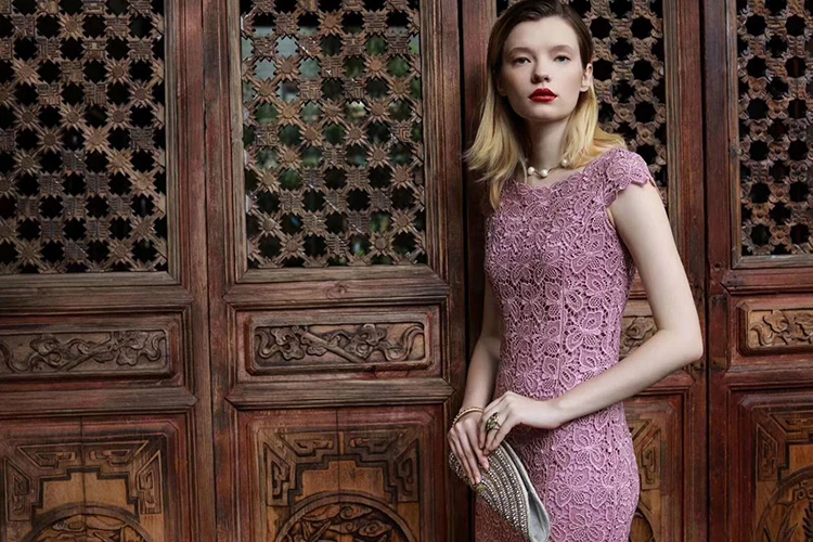 OIBEE2019 autumn women's new fashion embroidery Slim bag hip dressbanquet ladies dress short sleeve long women