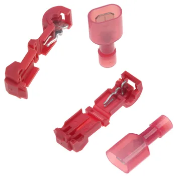 

100Pcs/Set T-Tap/MaleRed Quick Splice Wire Terminals Insulated Electrical wire Connectors 22-18 AWG