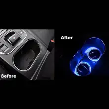 Автомобильный-Стайлинг 2X Солнечный Кубок держатель Нижняя накладка светодиодный светильник накладка атмосферная лампа для всех автомобилей 719 леверт Прямая поставка