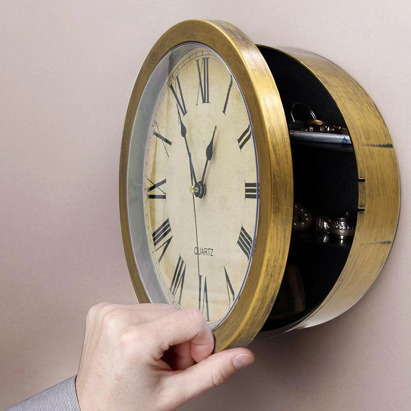 Настенные часы Сейф креативный скрытый секретный ящик для хранения наличных ювелирных изделий для домашнего офиса Скрытая безопасность