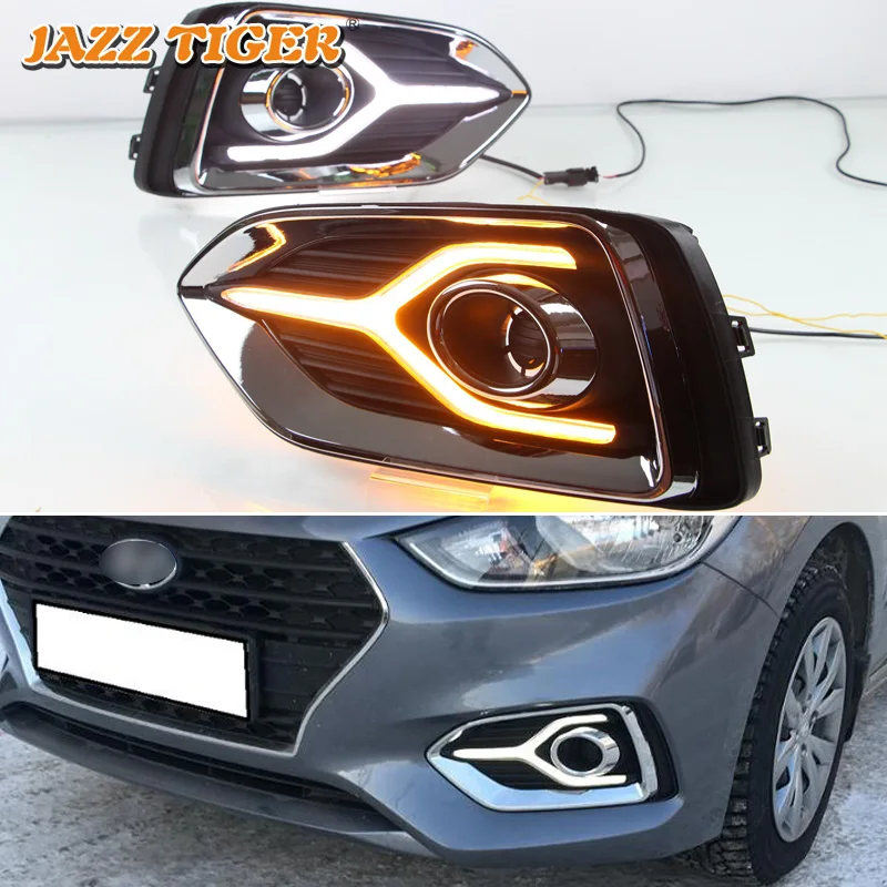 JAZZ TIGER 2PCS Yellow Turn Signal Function 12V Car DRL font b Lamp b font LED