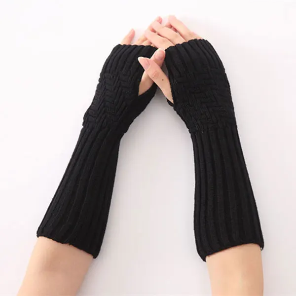 Быстро раскупаемый 1 пара новых детских носков ручной вязки половина пальцев длинные перчатки для Для женщин теплую осень/зима ручной