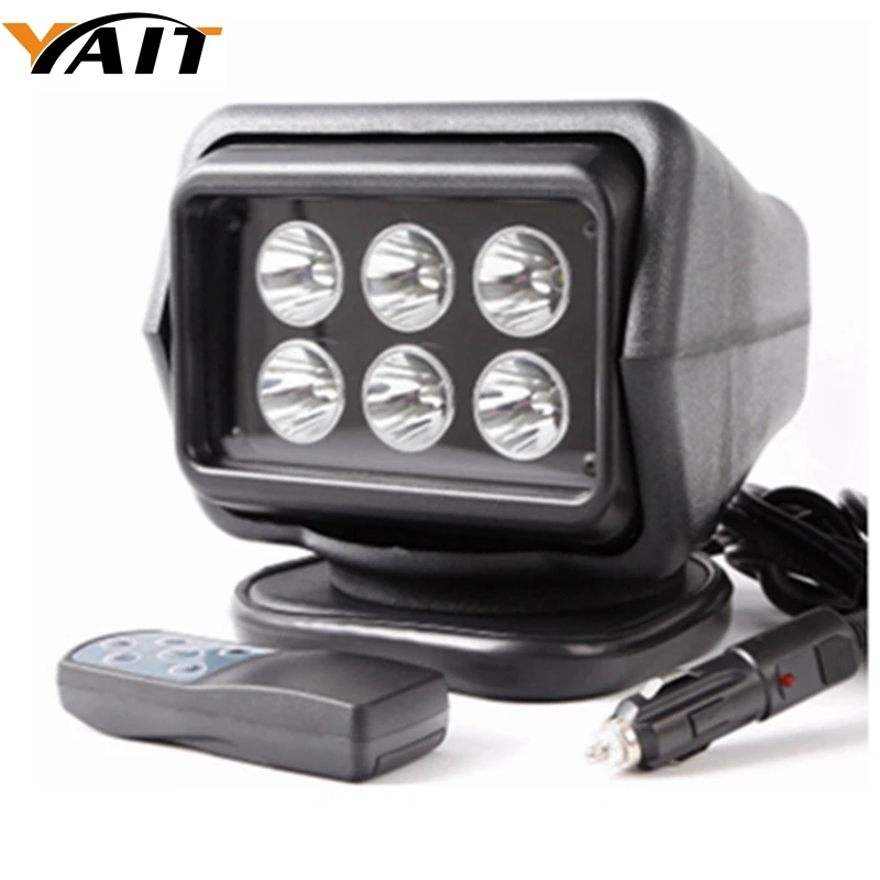 Yait 12V led searchlight 30W 7inch led Camping lights for boat 4x4 4wd Car with Wireless Control