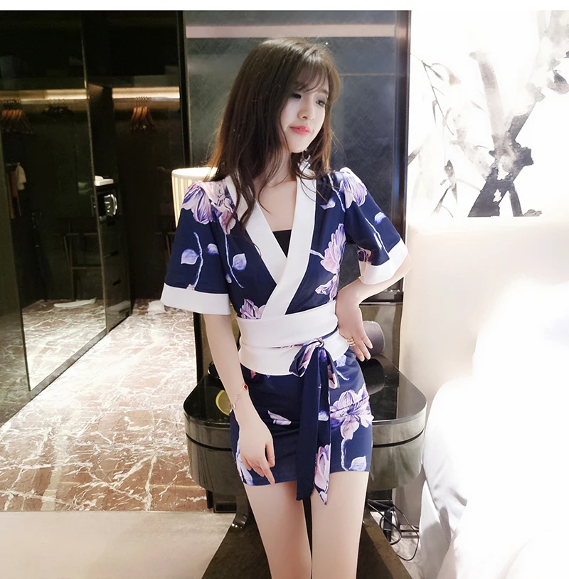 Blue moda feminina модные брендовые дизайнерские женские кимоно в японском стиле весенне