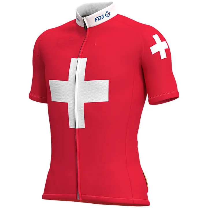 2019 GROUPAMA FDJ Швейцарский чемпион с коротким рукавом Велоспорт Джерси летняя