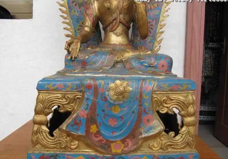 

25 INCH Tibet Fane Bronze Handwork cloisonne Kwan-yin Bodhisattva BuddhaStatue