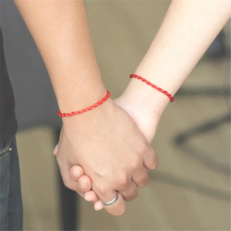 

Fashion 2 Pc Red Rope Bangle Bracelet Lucky Bracelets Cord String Classic Handmade Couple Bracelet Lover Gift