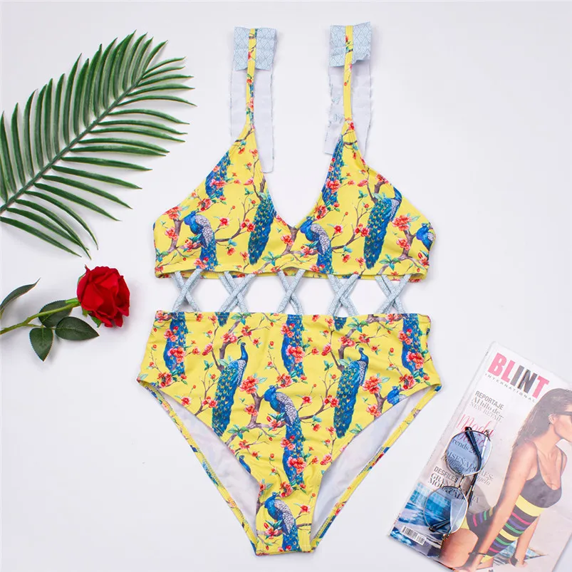 Women Bandage Bikini Set Flowers Print Swimwear Swimsuits Women Bikini 2019 Sexy Women Swimwear 40MY31 (11)