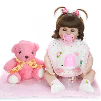 

18 Inch New Style Reborn Baby Lovely Girl Doll With Soft Silicone Vinyl Baby Toys bebes reborn Doll For Children's Day Gifts