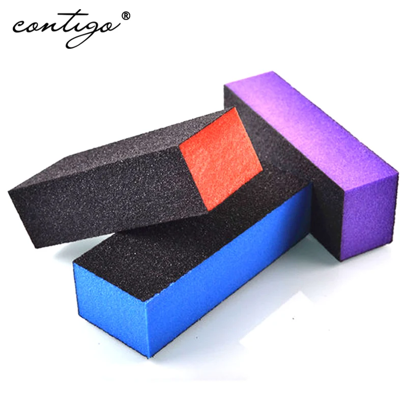 

Contigo 3Pcs Nail Buffer Sanding For Nails File Buffs Polisher Nail Block Sponge Tofu DIY Nail Art Files For Design Bafiki Tools