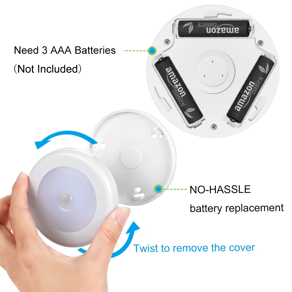  AMIR 3/6pcs LED Night Light Motion Sensor Control Light Mini Wireless Detector Wall Lamp Emergency  - 32999280339