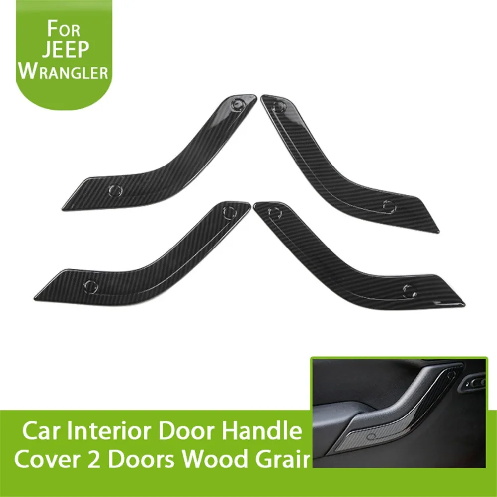 Glossy Carbon Fiber Grain Interior Door Handle Cover Trim Kits for 2011