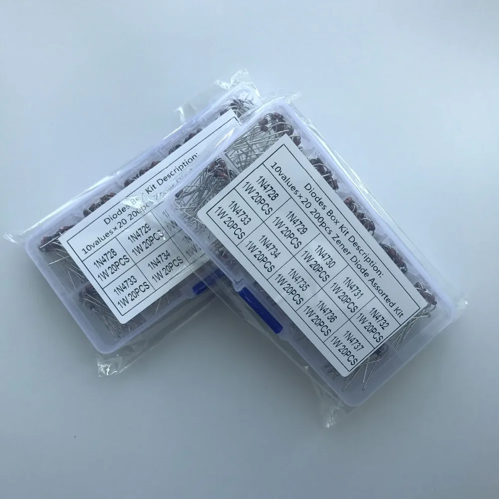 Набор диодов Зенера 1N4728 ~ 1N4748 1N4737 1N4738 1N4739 1N4740 1N4742 20 значений 400 шт. в ассортименте с